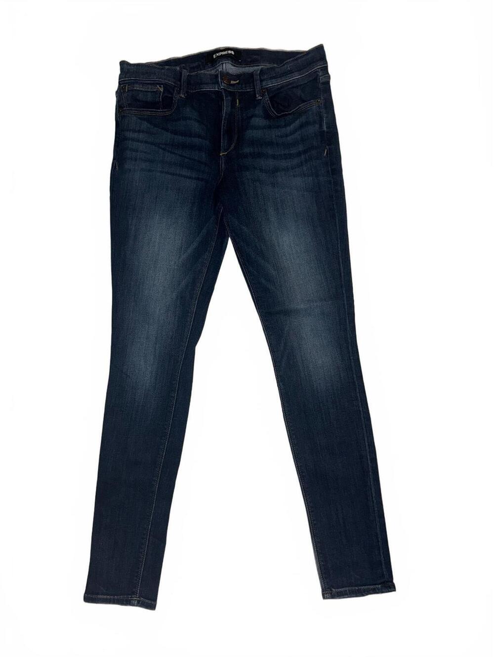 Women’s Express navy blue mid rise denim jean leggings Size 10R